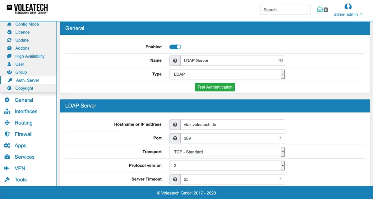 Authentication Server Creation