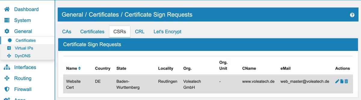 Certificate Signing Requests