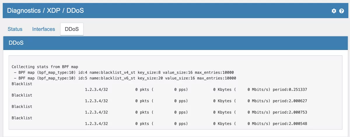 XDP Diagnostics DDoS
