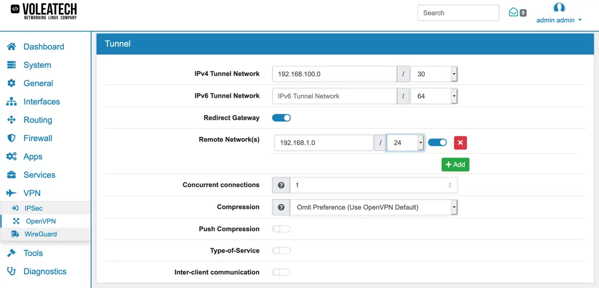 OpenVPN Server Tunnel