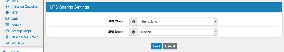 APC UPS daemon UPS Sharing Settings