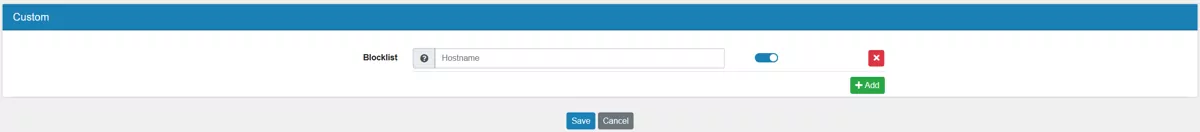 DNS Custom Blocklist