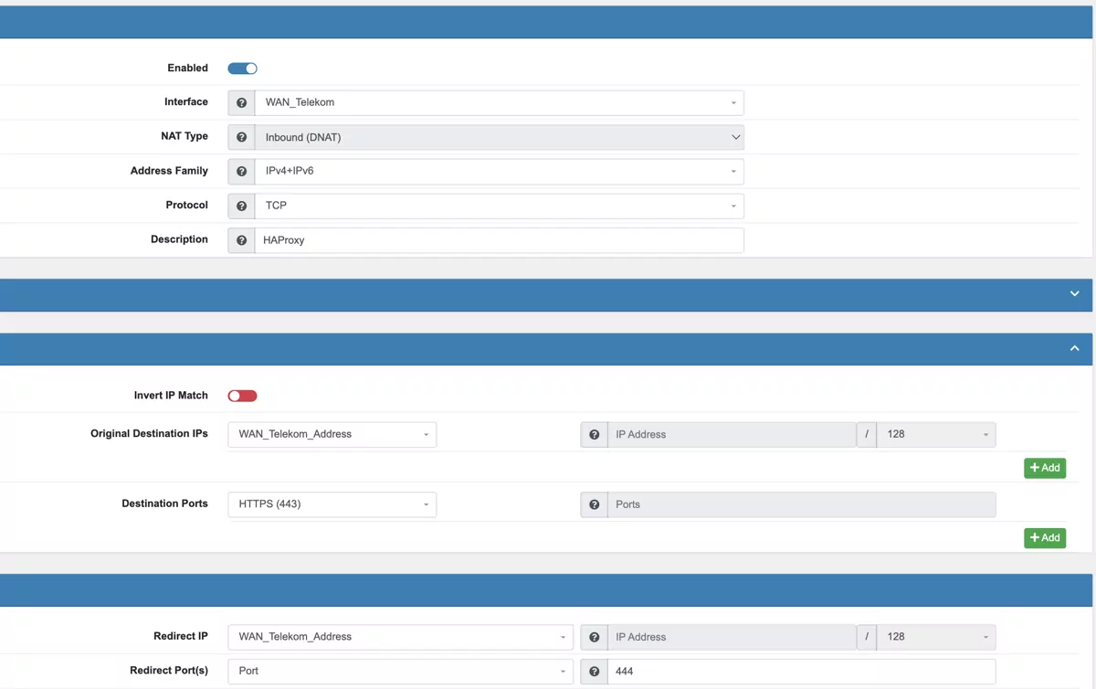 HAProxy Redirect Port 443 and 80