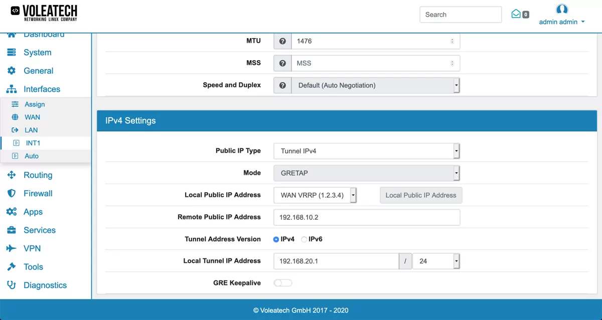 GRE Failover Configuration