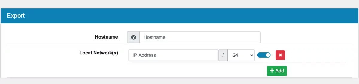 WireGuard Export Settings