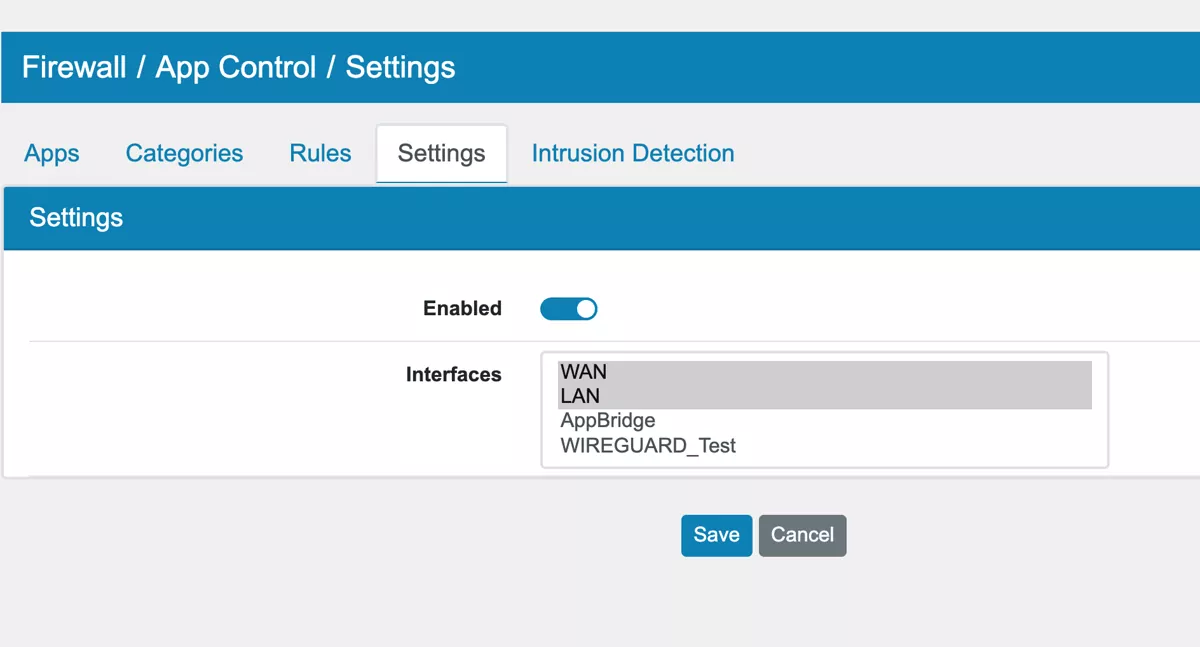 App Control Settings