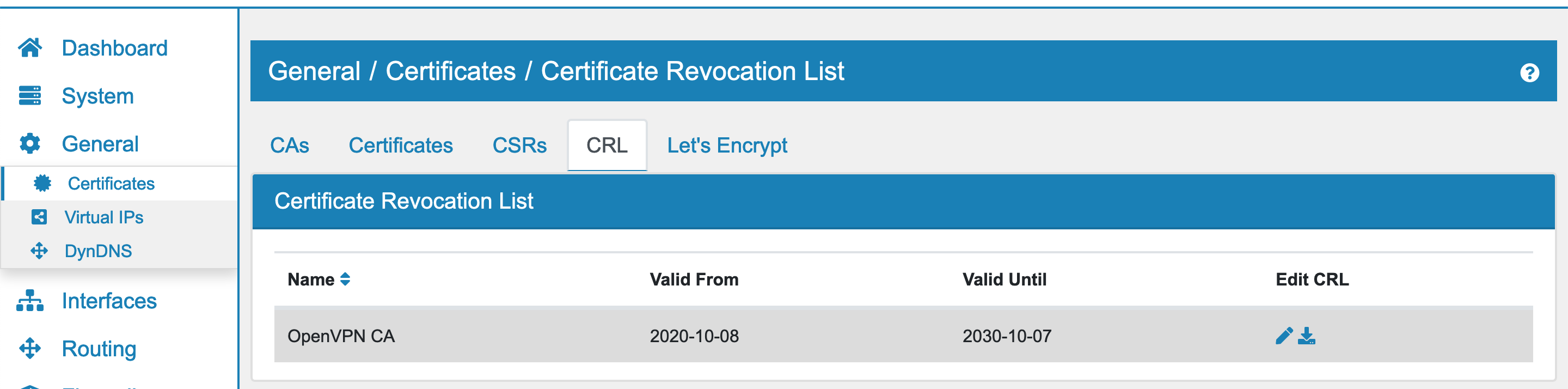 Certificate Revokation List