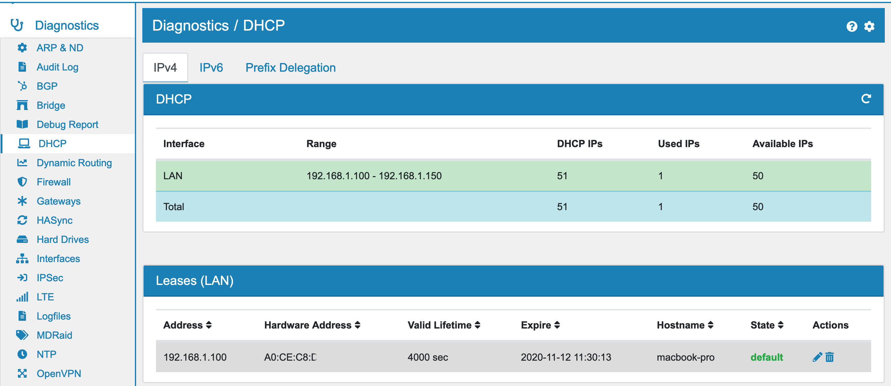 DHCP Diagnostic