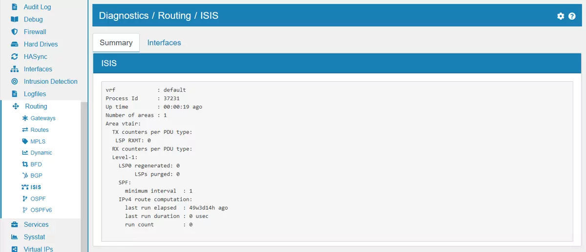 ISIS Summary Diagnostics