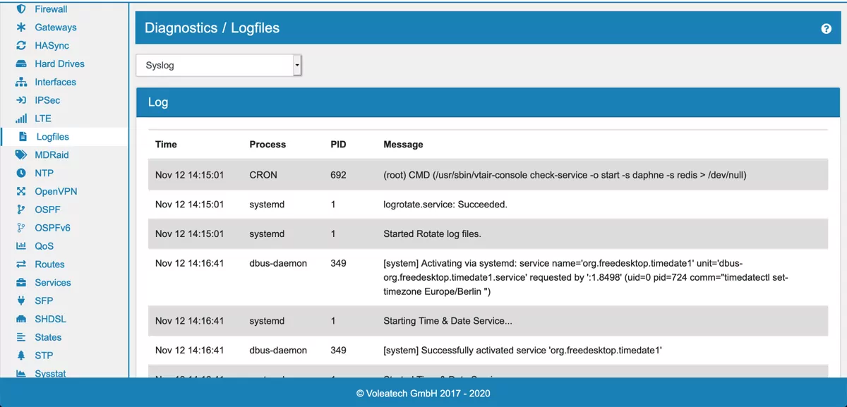Logfiles Diagnostics
