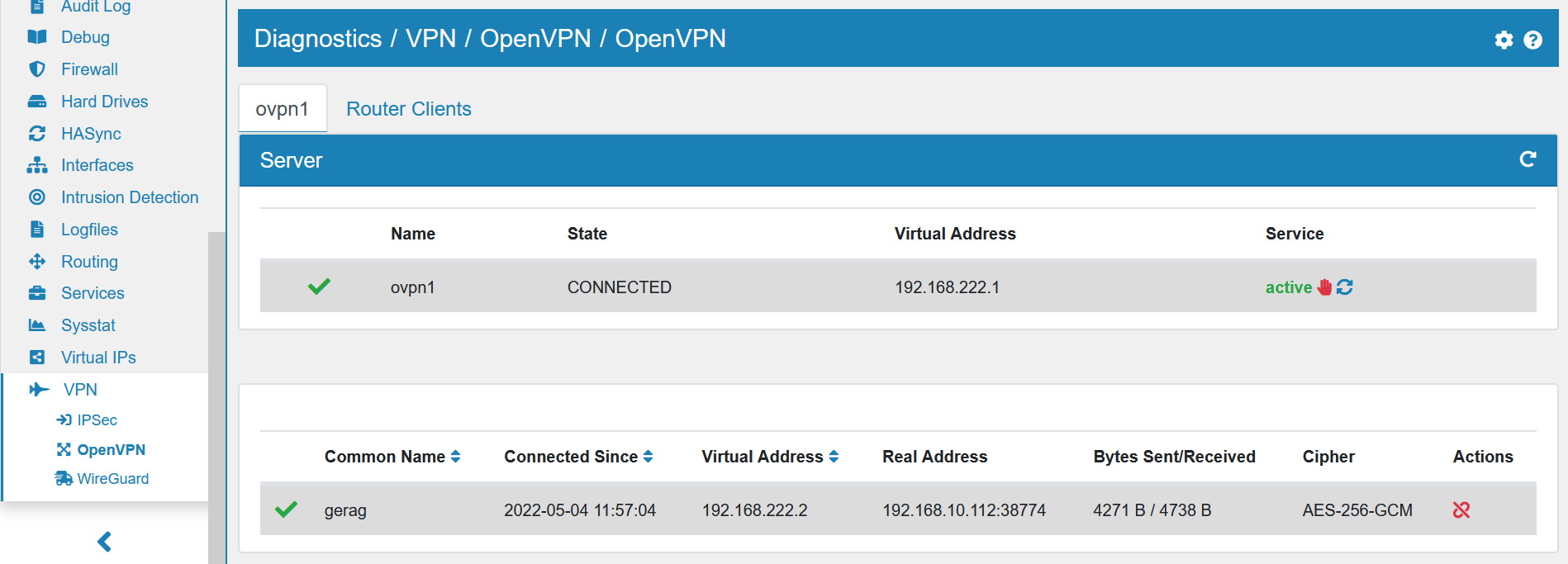 OpenVPN Servers Diagnostics