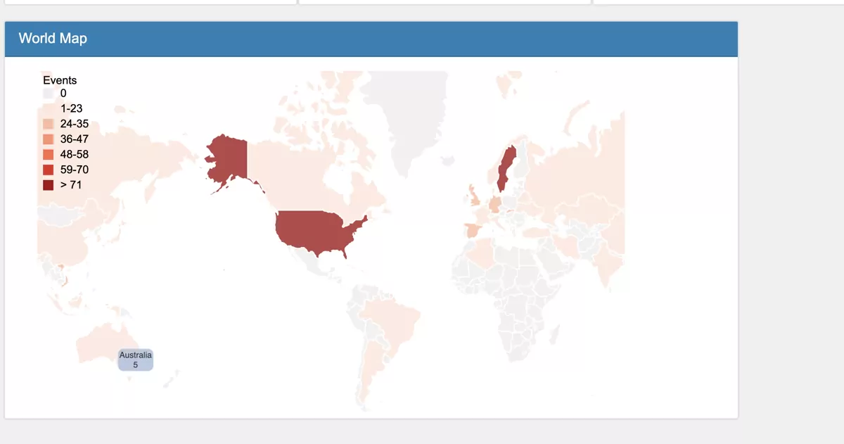 WAF Dashboard World Map
