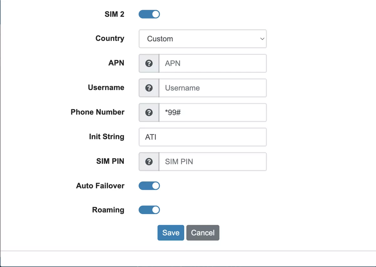 PPP Configuration Dual SIM