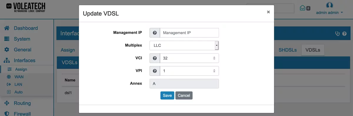 VDSL Configuration