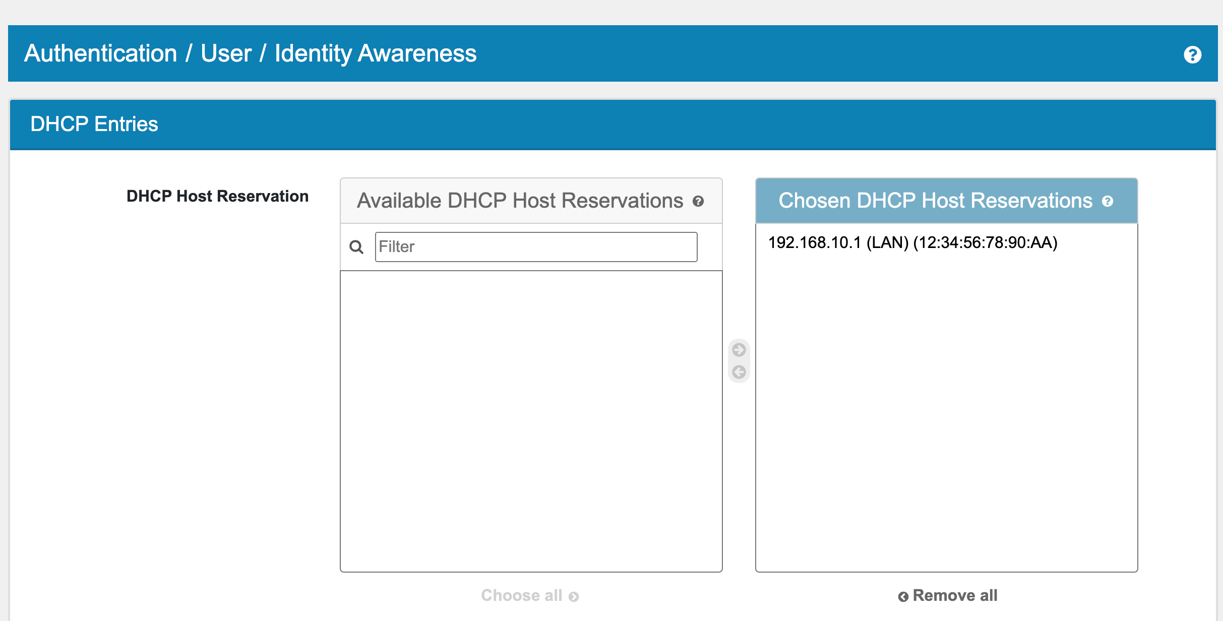 User Identity Awareness DHCP