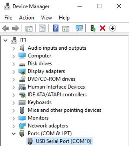 COM port in Device Manager