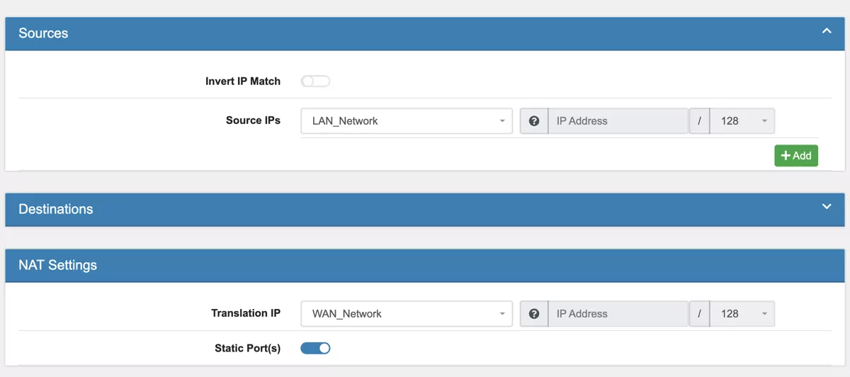 |prodname| Network Prefix Translation (NPTv6)